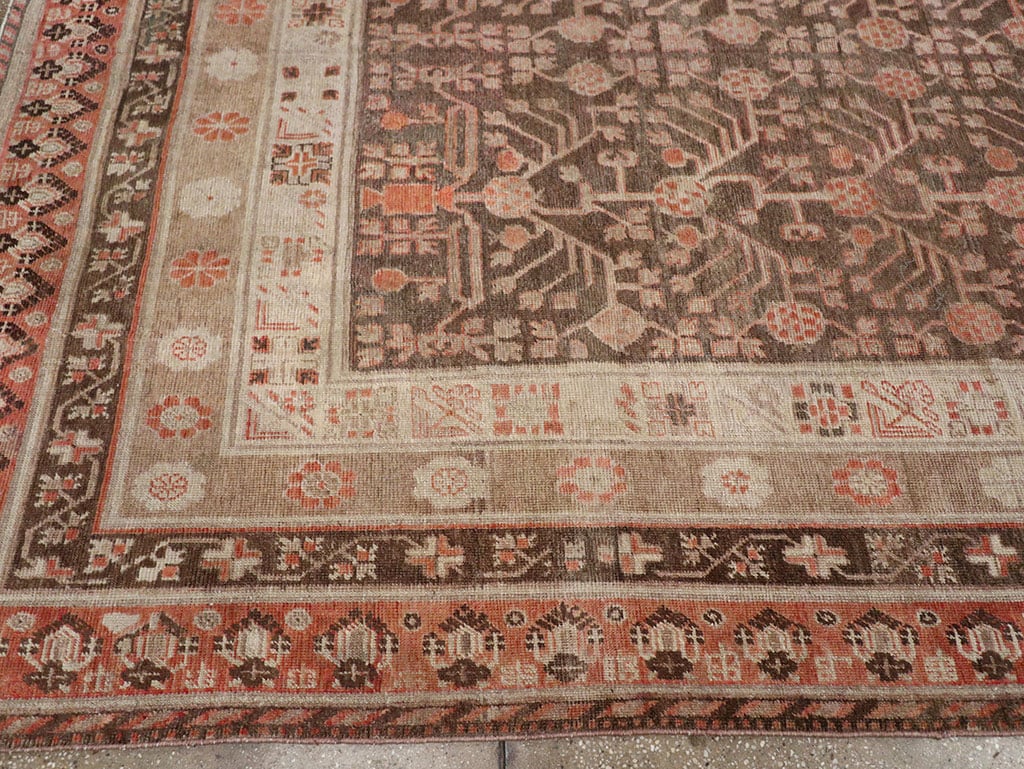 Antique East Turkestan Khotan Gallery Carpet, No.17196 - Staging