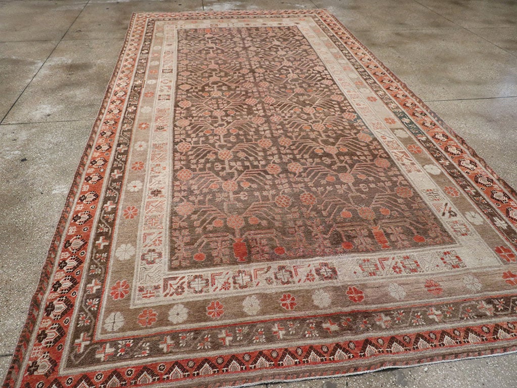 Antique East Turkestan Khotan Gallery Carpet, No.17196 - Staging