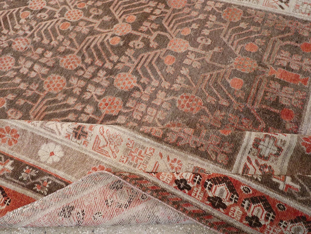 Antique East Turkestan Khotan Gallery Carpet, No.17196 - Staging