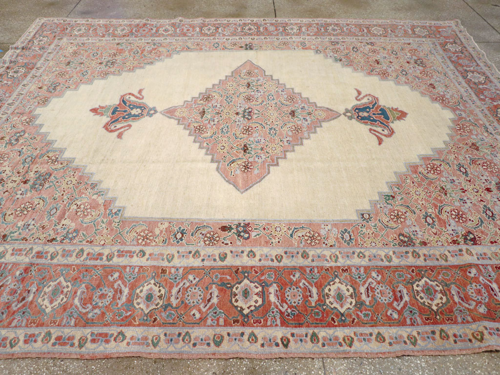 Antique Persian Serapi Room Size Carpet, No.17202 - Staging