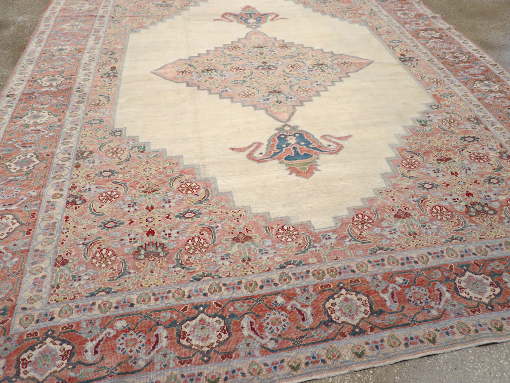 Antique Persian Serapi Room Size Carpet, No.17202 - Staging