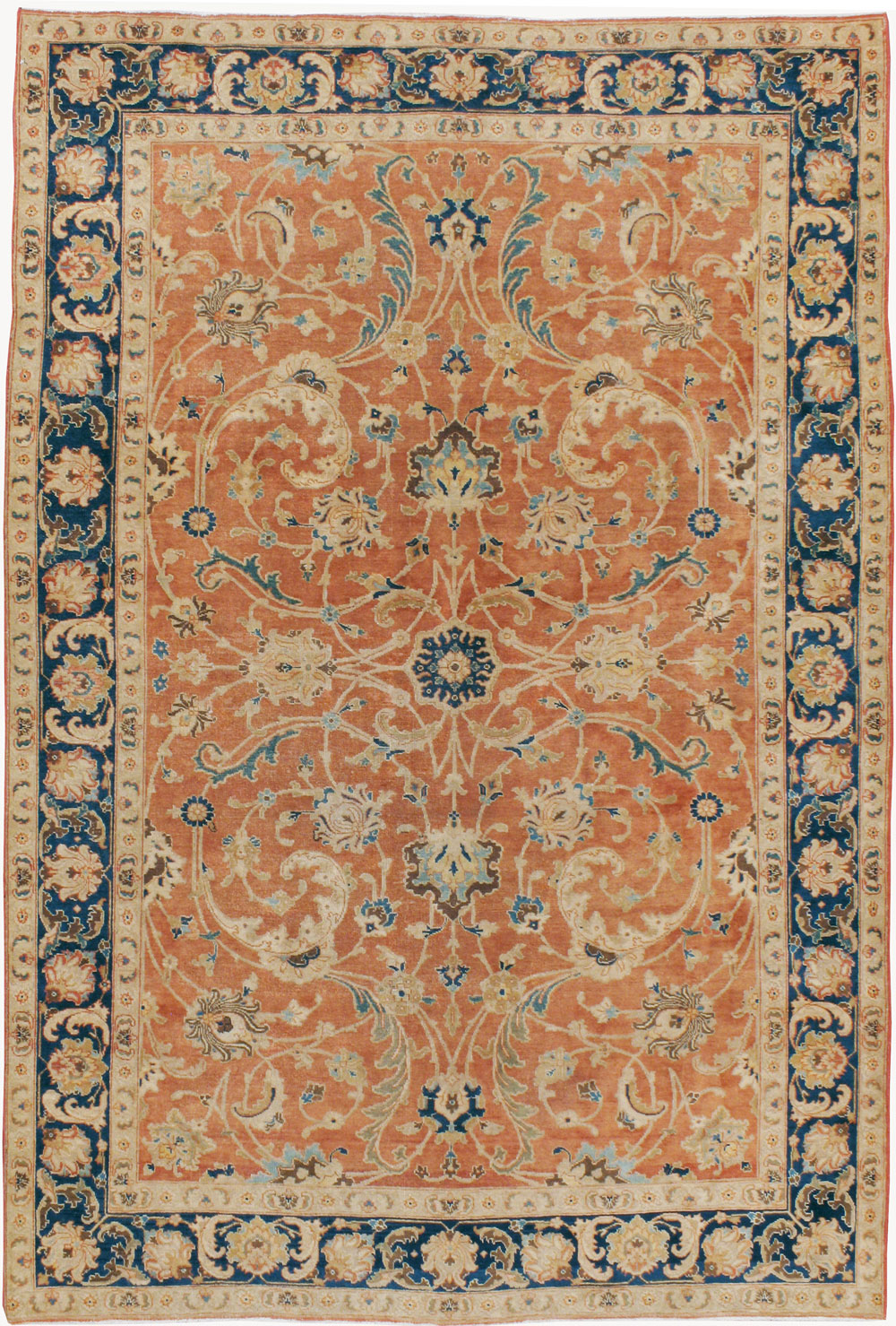 Antique Persian Tabriz Accent Carpet, No.17212 - Staging