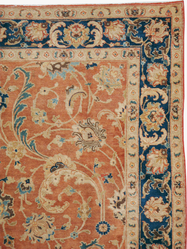 Antique Persian Tabriz Accent Carpet, No.17212 - Staging