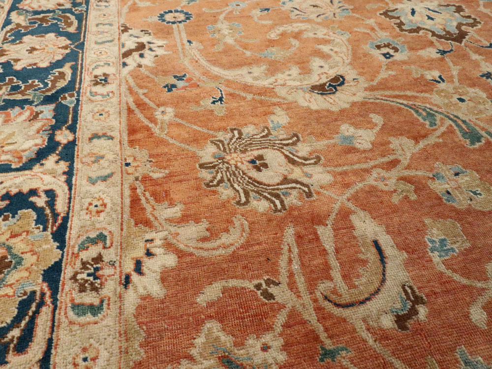 Antique Persian Tabriz Accent Carpet, No.17212 - Staging