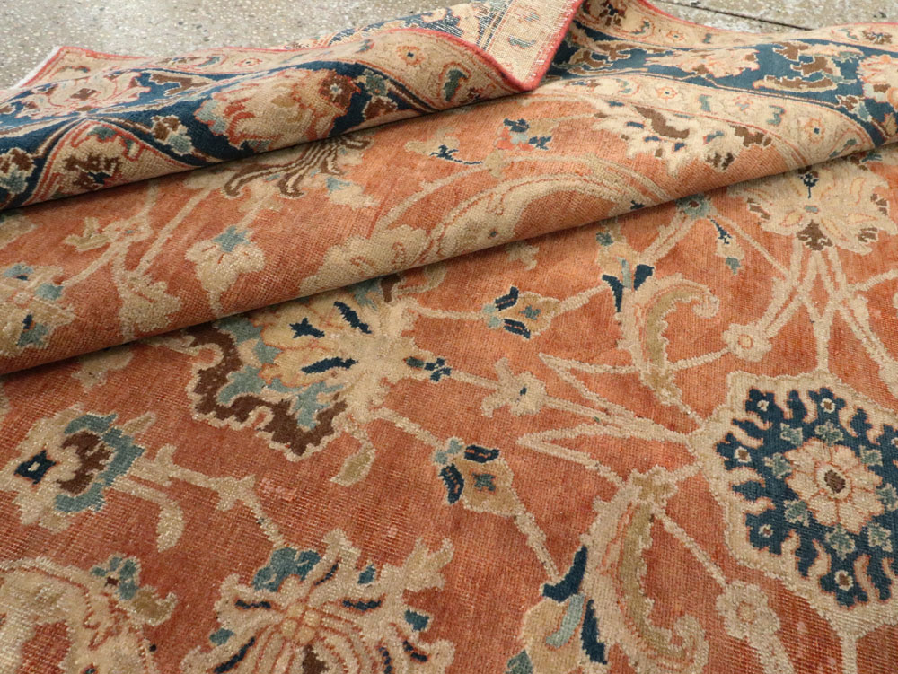 Antique Persian Tabriz Accent Carpet, No.17212 - Staging