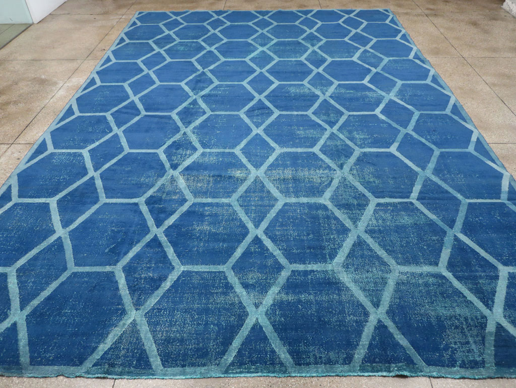 Vintage Deco Persian Tabriz Carpet, No.17221 - Staging