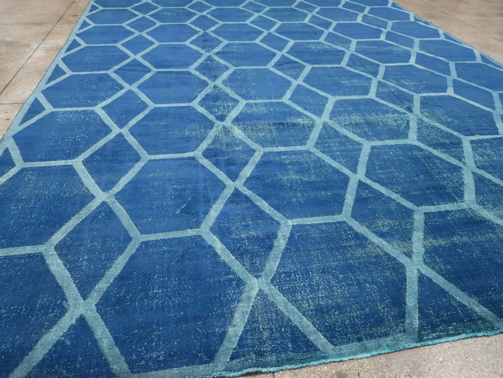 Vintage Deco Persian Tabriz Carpet, No.17221 - Staging