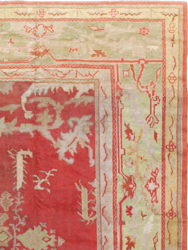 Antique Turkish Oushak Square Carpet, No.17245 - Staging