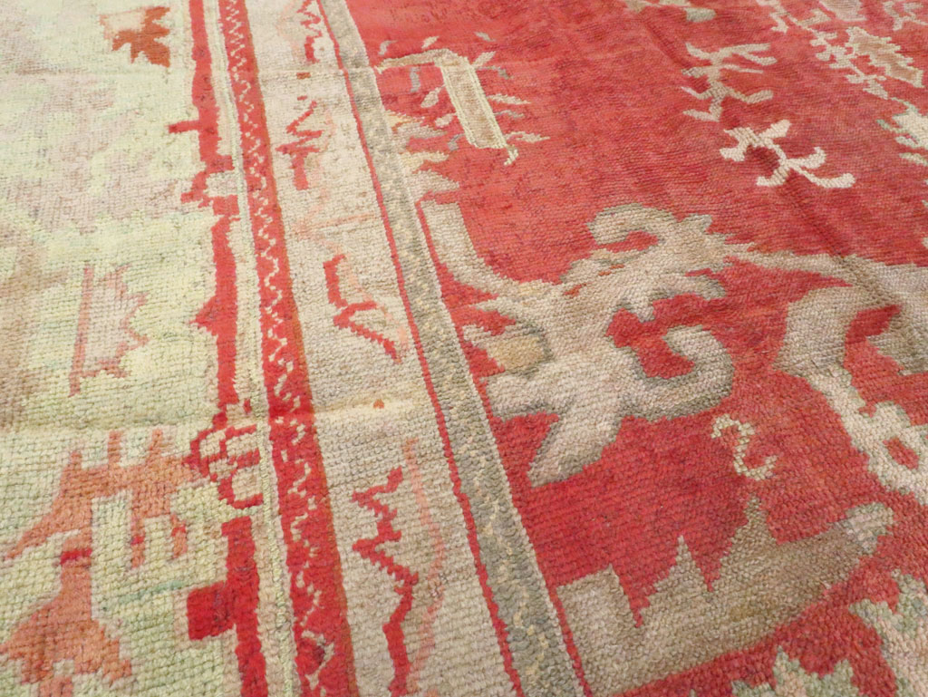 Antique Turkish Oushak Square Carpet, No.17245 - Staging
