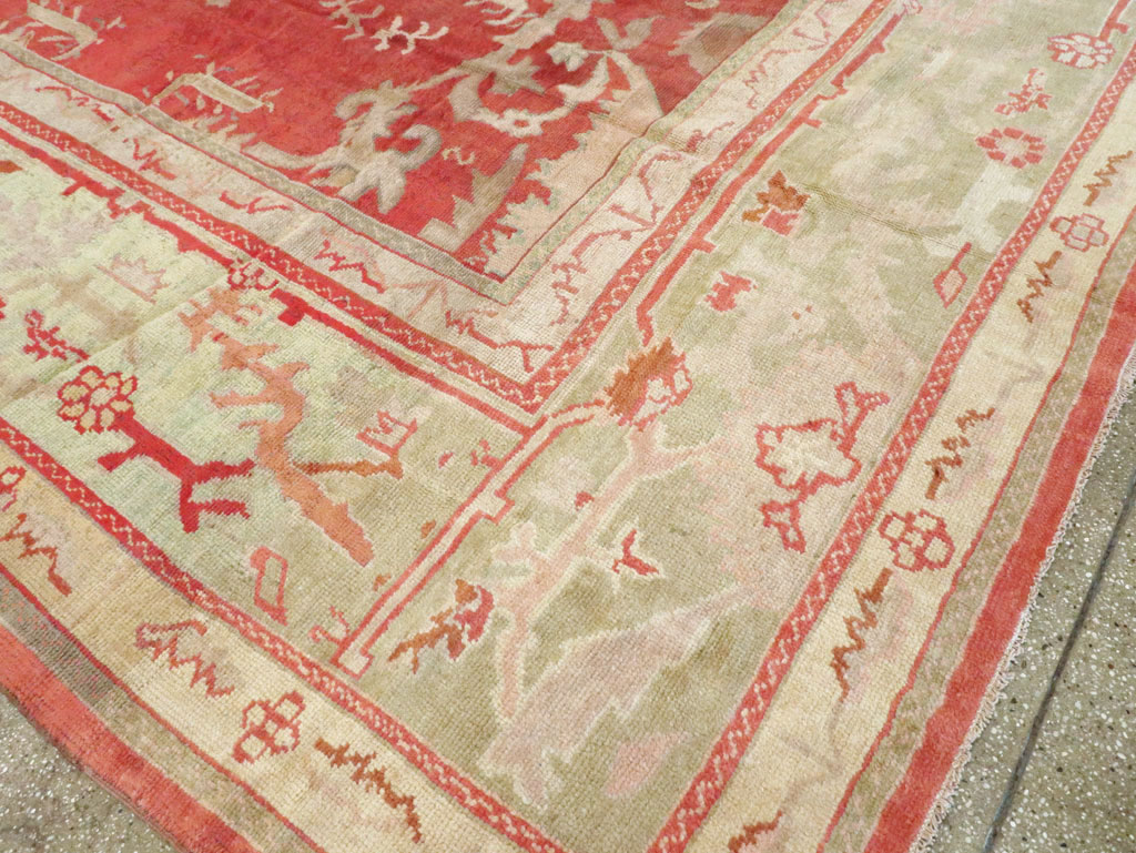 Antique Turkish Oushak Square Carpet, No.17245 - Staging