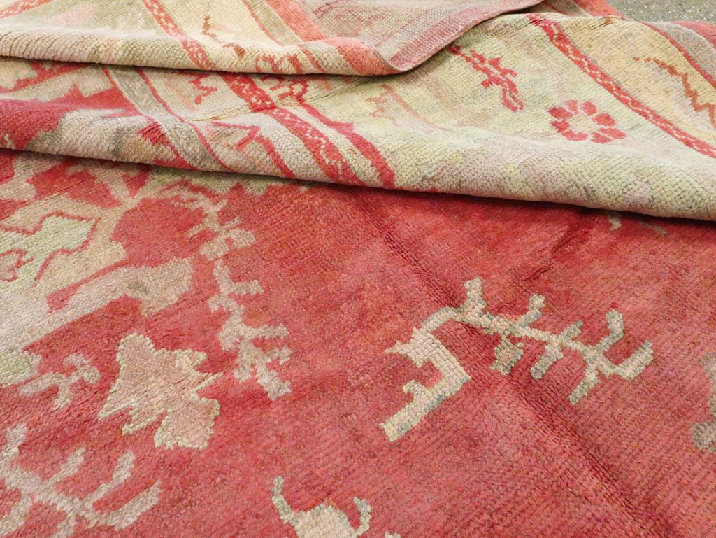 Antique Turkish Oushak Square Carpet, No.17245 - Staging