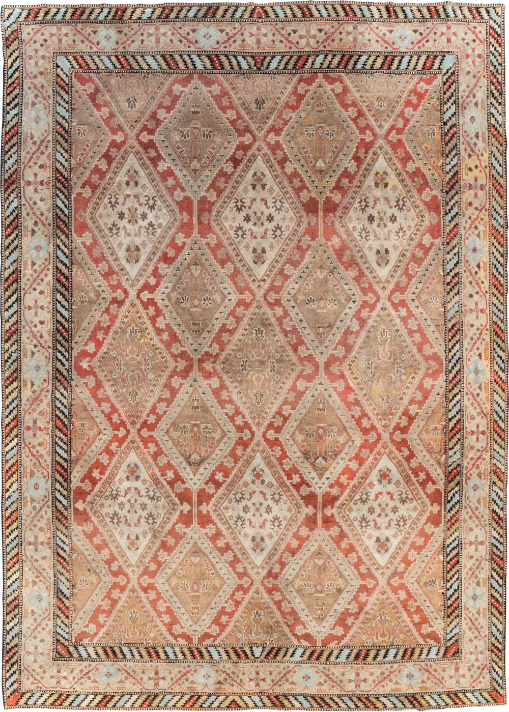 Vintage Indian Lahore Room Size Carpet, No.17256 - Staging