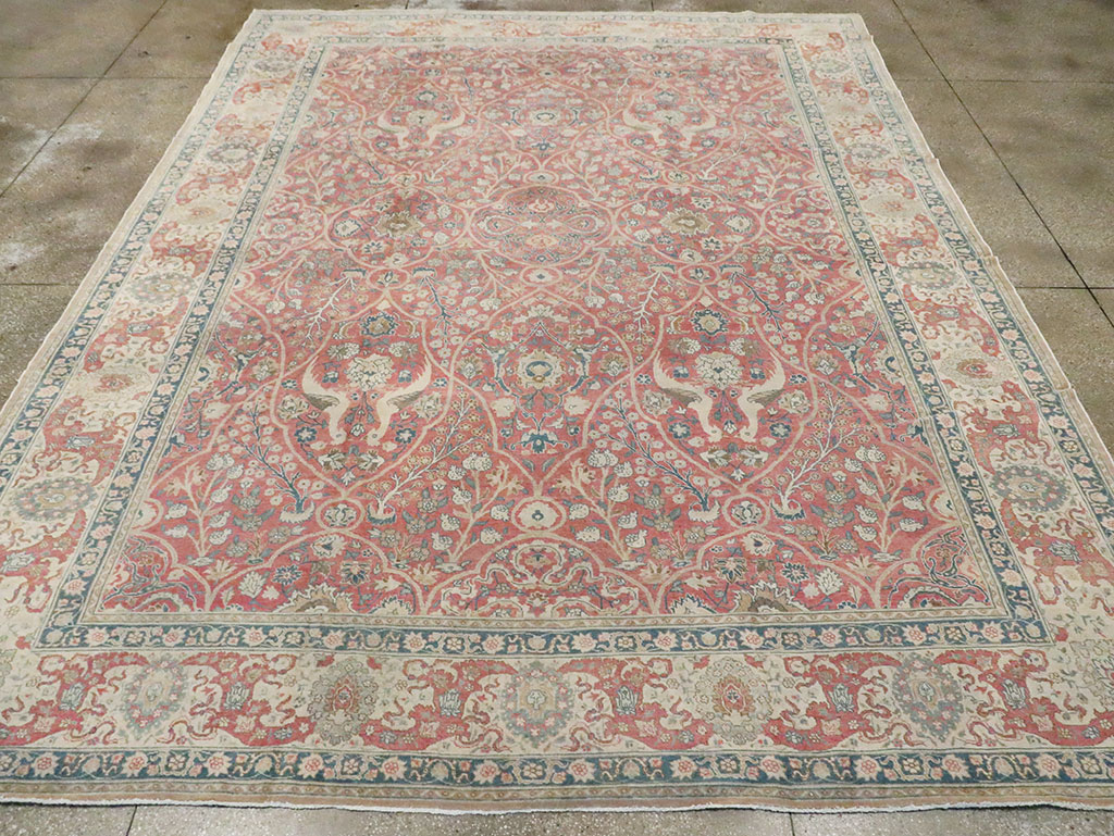 Antique Persian Tabriz Carpet, No.17285 - Staging