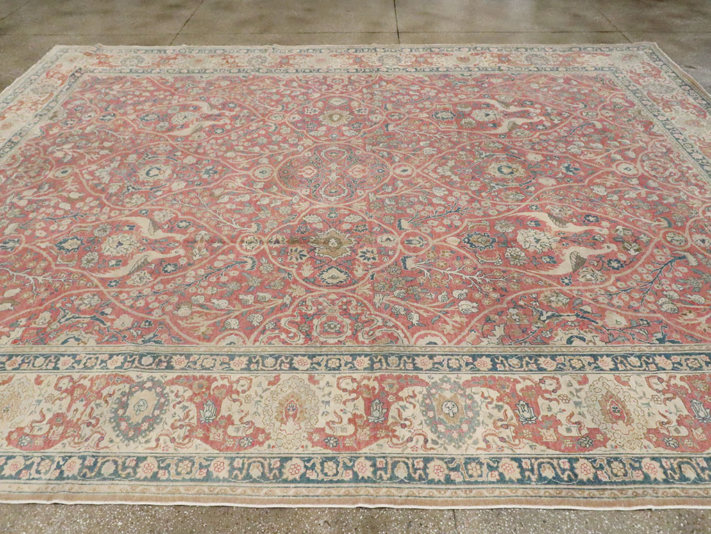 Antique Persian Tabriz Carpet, No.17285 - Staging