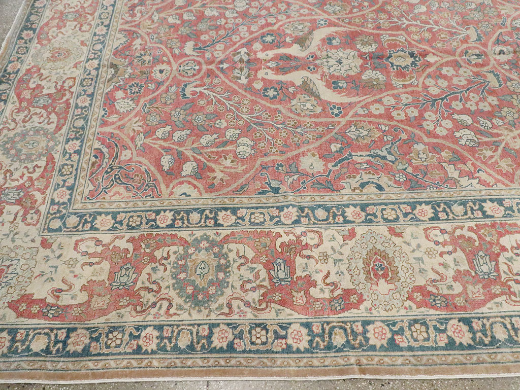 Antique Persian Tabriz Carpet, No.17285 - Staging