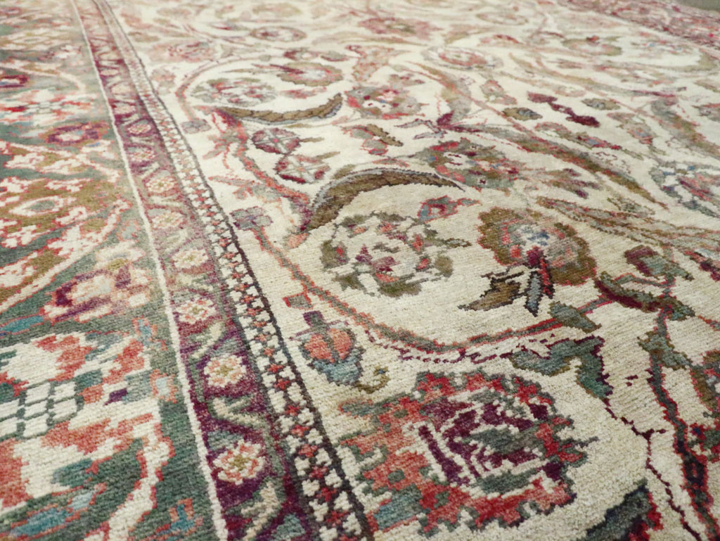 Antique Turkish Oushak Rug, No.17286 - Staging