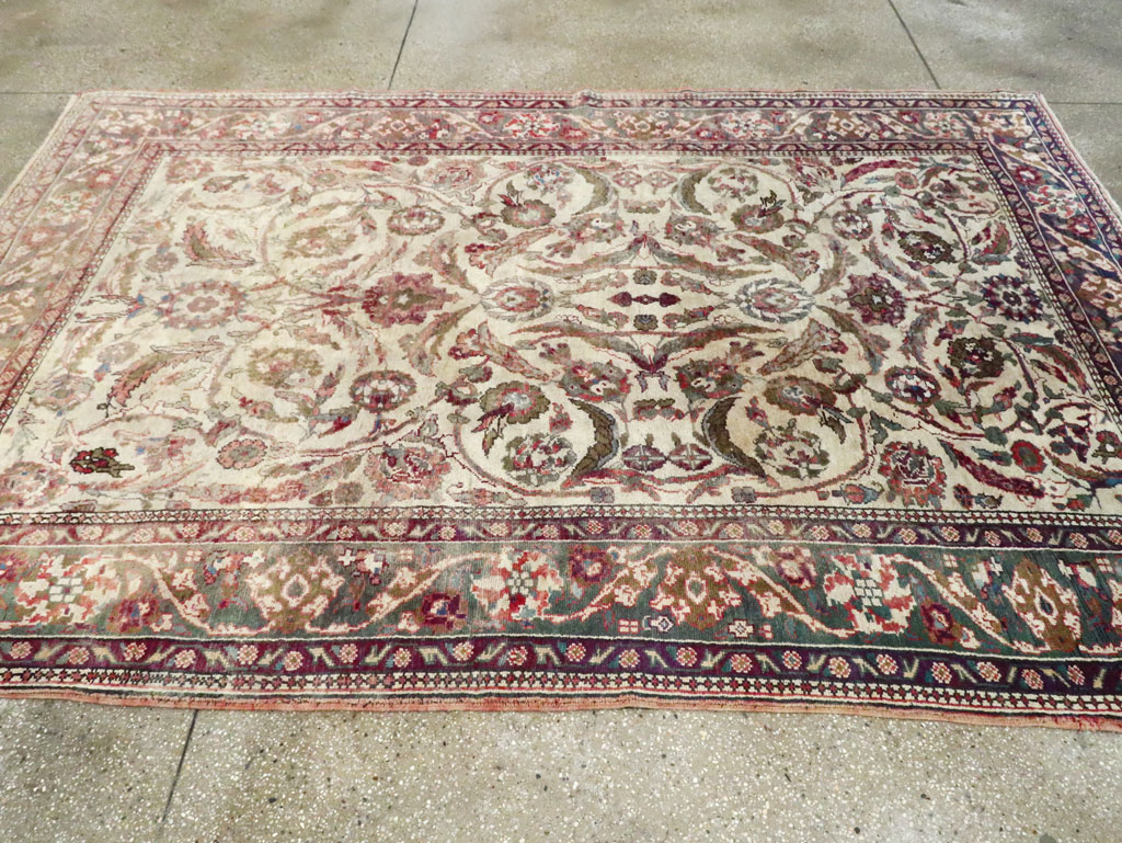 Antique Turkish Oushak Rug, No.17286 - Staging