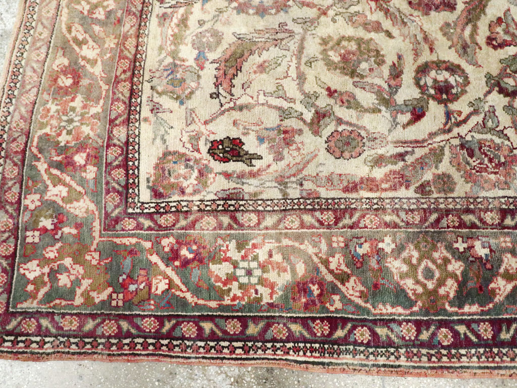 Antique Turkish Oushak Rug, No.17286 - Staging