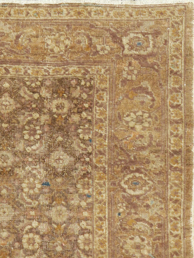 Antique Persian Tabriz Square Rug, No.17327 - Staging