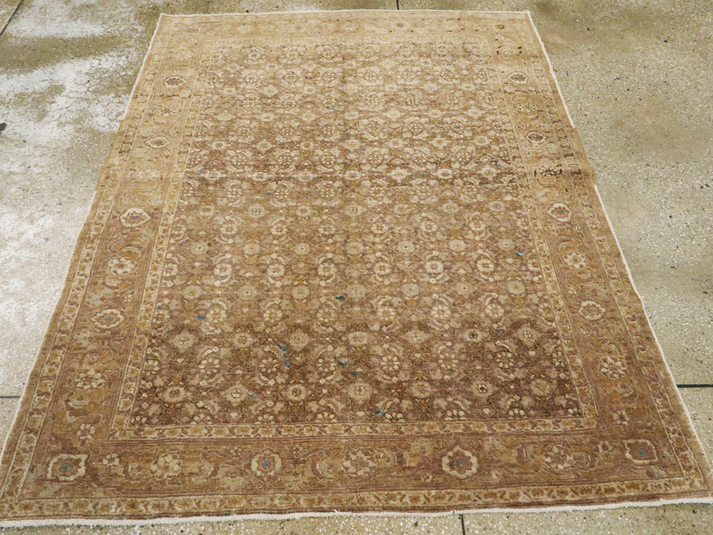 Antique Persian Tabriz Square Rug, No.17327 - Staging