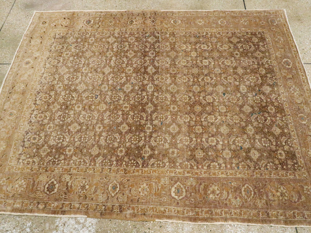 Antique Persian Tabriz Square Rug, No.17327 - Staging