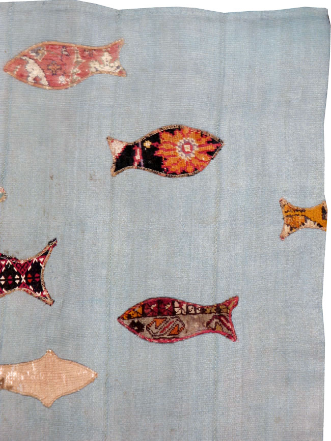 Contemporary Turkish Kilim Accent Rug, No.17367 - Staging