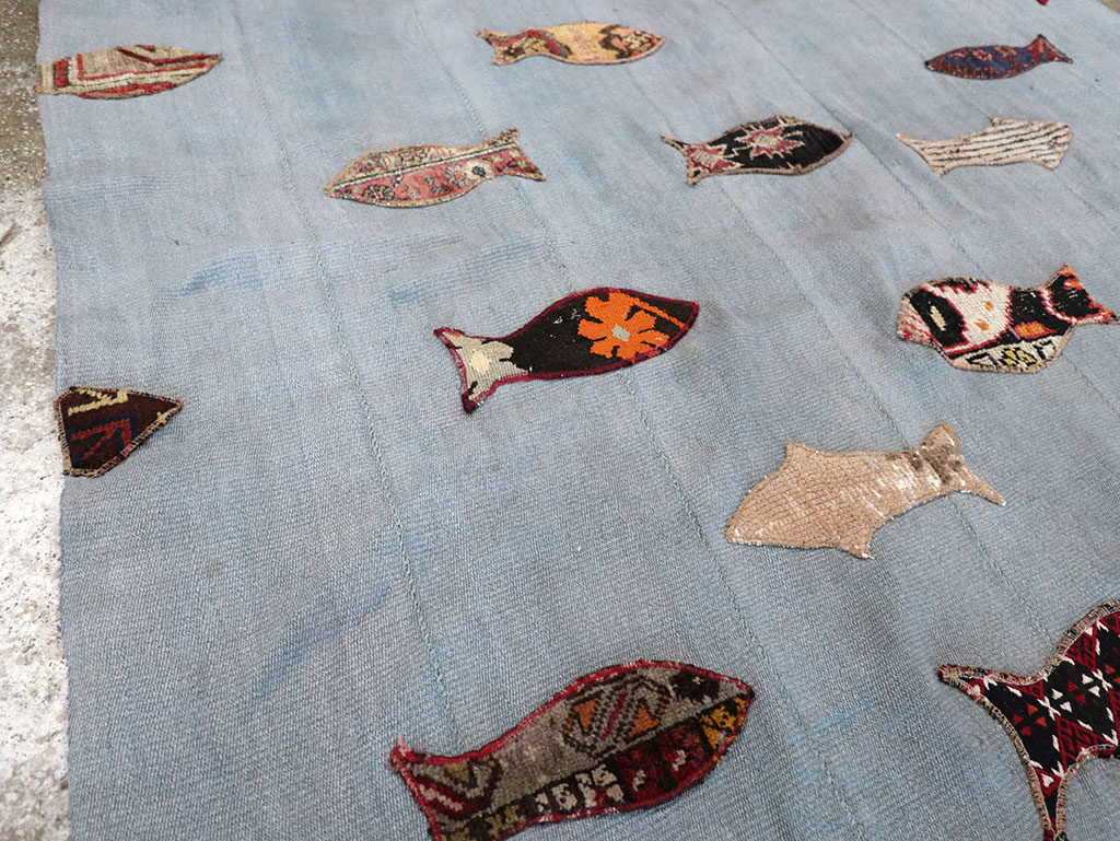 Contemporary Turkish Kilim Accent Rug, No.17367 - Staging