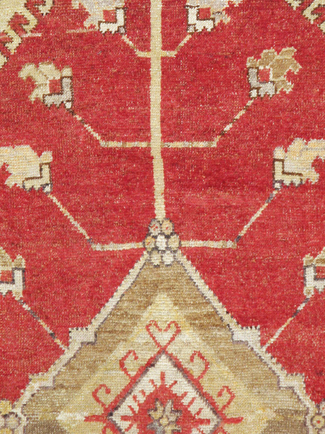 Antique Oushak Carpet, No.17376 - Staging