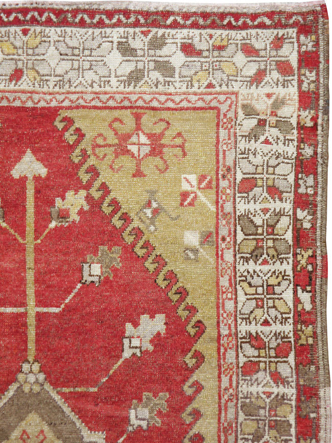 Antique Oushak Carpet, No.17376 - Staging