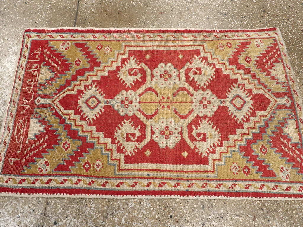 Antique Turkish Oushak Rug, No.17406 - Staging