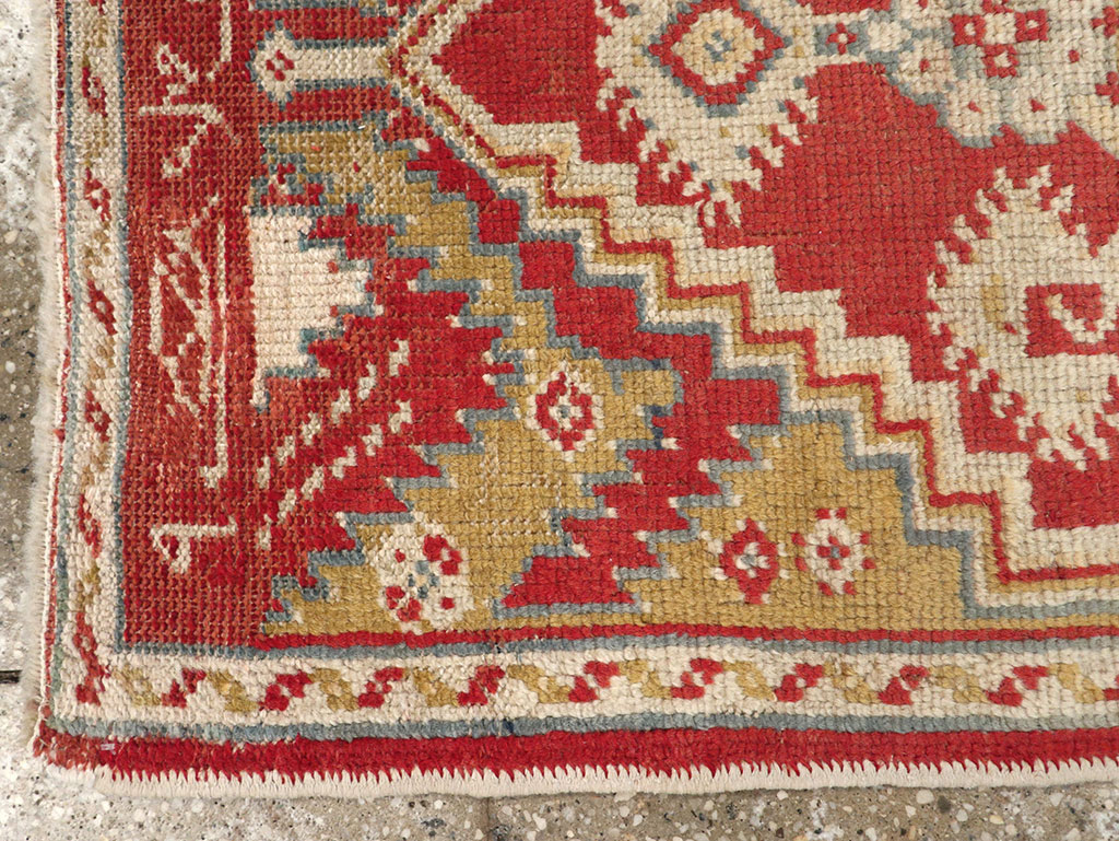 Antique Turkish Oushak Rug, No.17406 - Staging