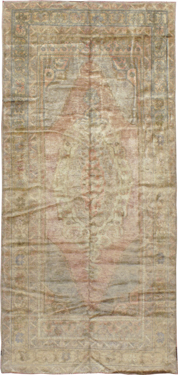 Vintage Turkish Oushak Rug, No.17436 - Staging