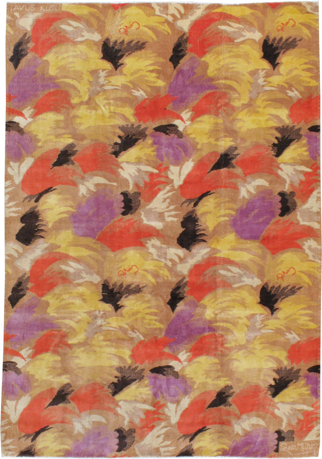 Vintage Turkish Art Deco Rug, No.17470 - Staging