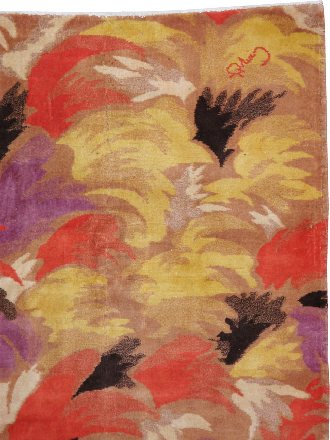 Vintage Turkish Art Deco Rug, No.17470 - Staging