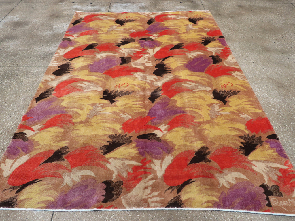 Vintage Turkish Art Deco Rug, No.17470 - Staging