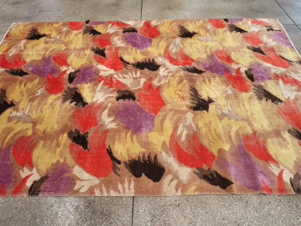 Vintage Turkish Art Deco Rug, No.17470 - Staging