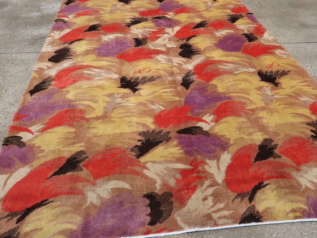 Vintage Turkish Art Deco Rug, No.17470 - Staging