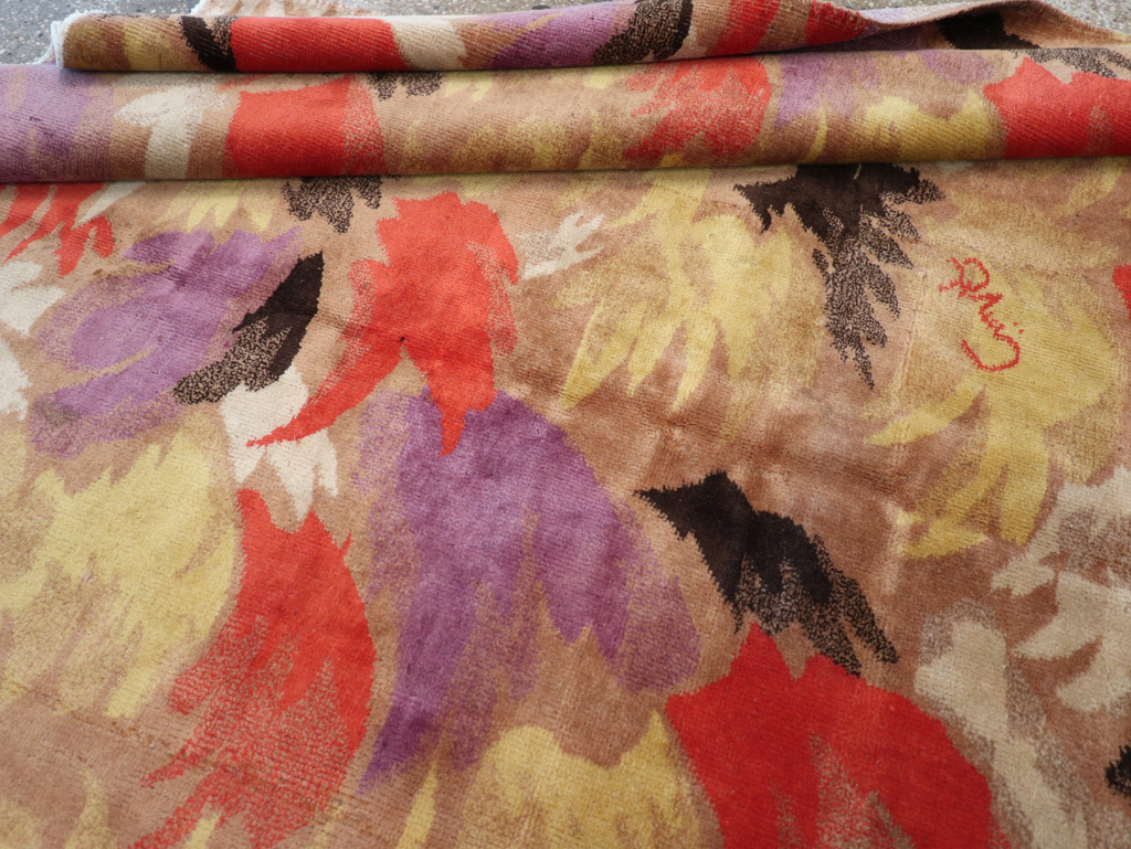 Vintage Turkish Art Deco Rug, No.17470 - Staging