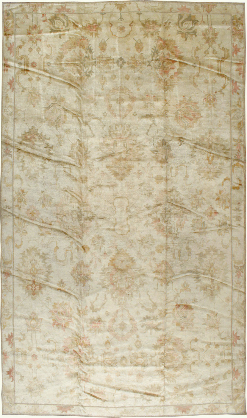 Antique Turkish Oushak Carpet, No.17490 - Staging