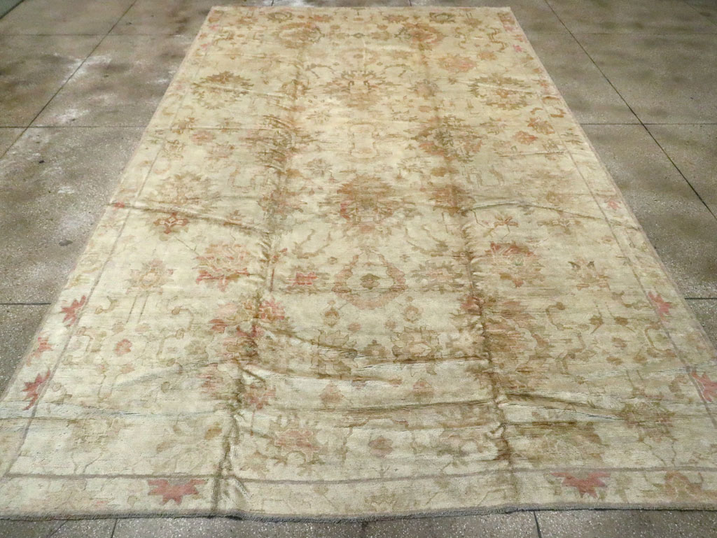 Antique Turkish Oushak Carpet, No.17490 - Staging