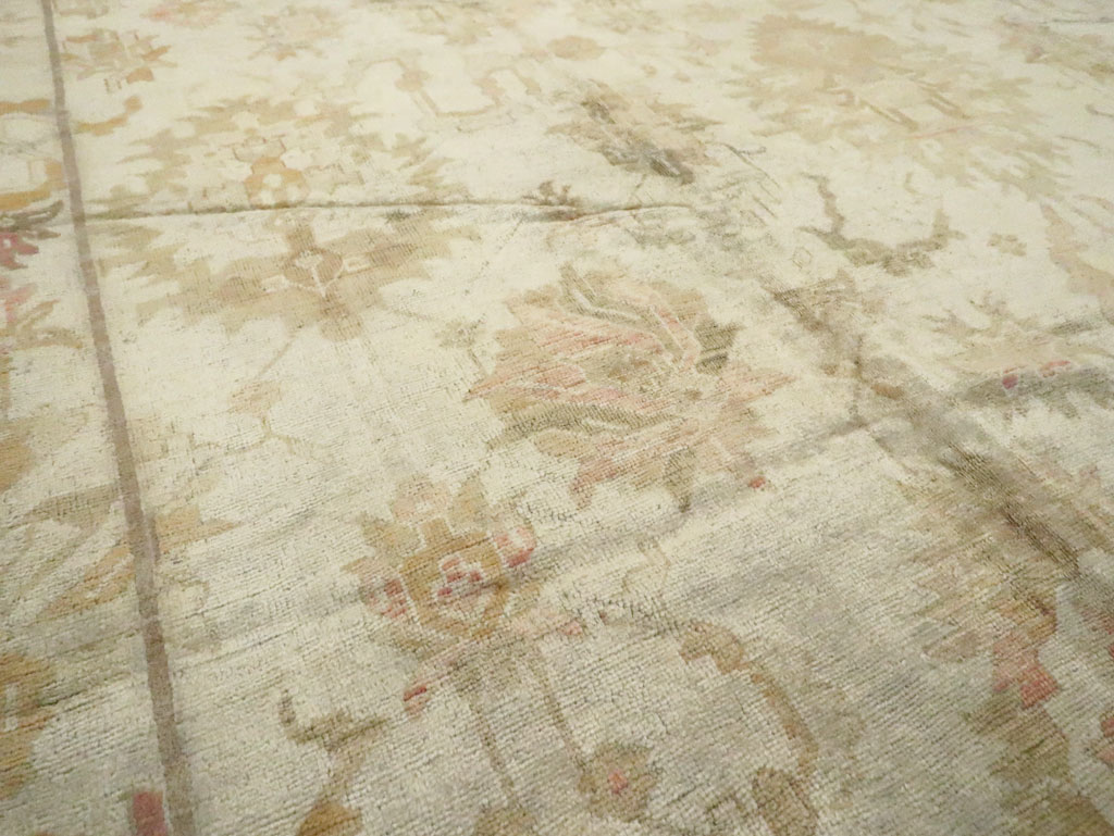 Antique Turkish Oushak Carpet, No.17490 - Staging