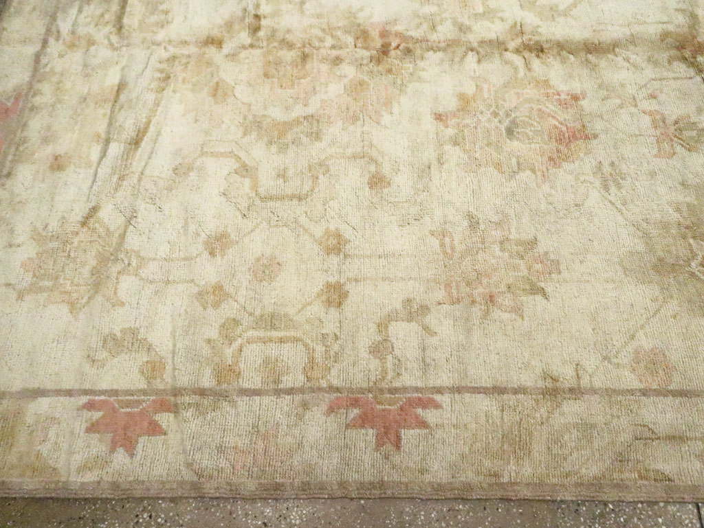 Antique Turkish Oushak Carpet, No.17490 - Staging
