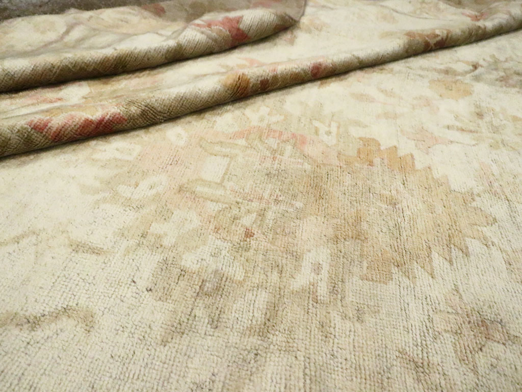 Antique Turkish Oushak Carpet, No.17490 - Staging