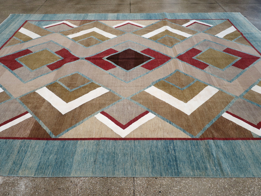 Modernist Persian Tabriz Carpet, No.17507 - Staging