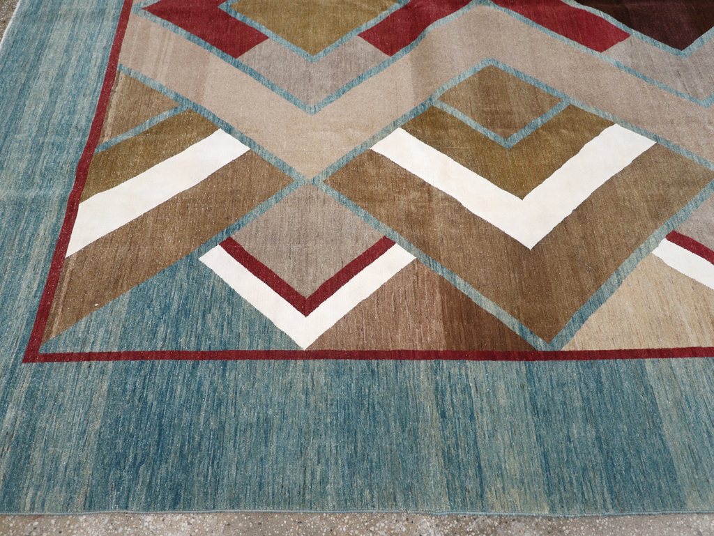 Modernist Persian Tabriz Carpet, No.17507 - Staging