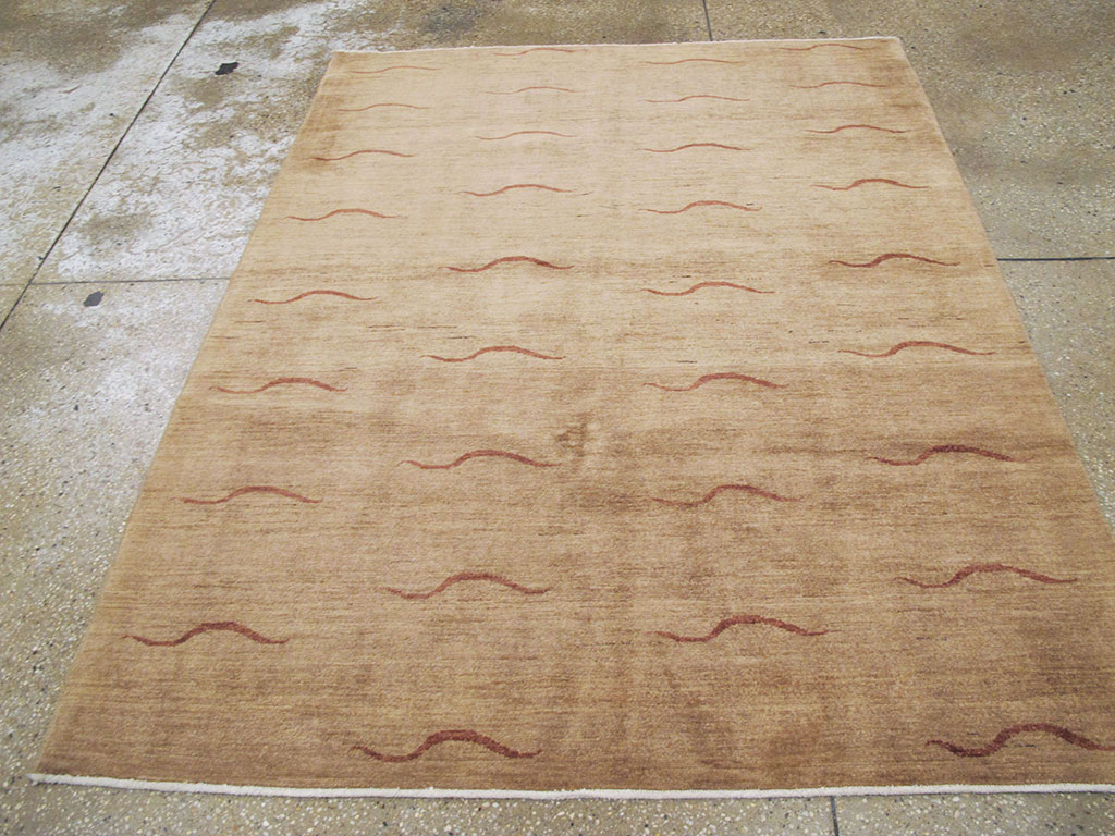 Modernist Persian Tabriz Rug, No.17509 - Staging