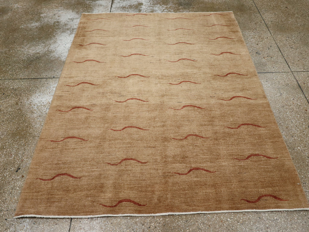 Modernist Persian Tabriz Rug, No.17509 - Staging