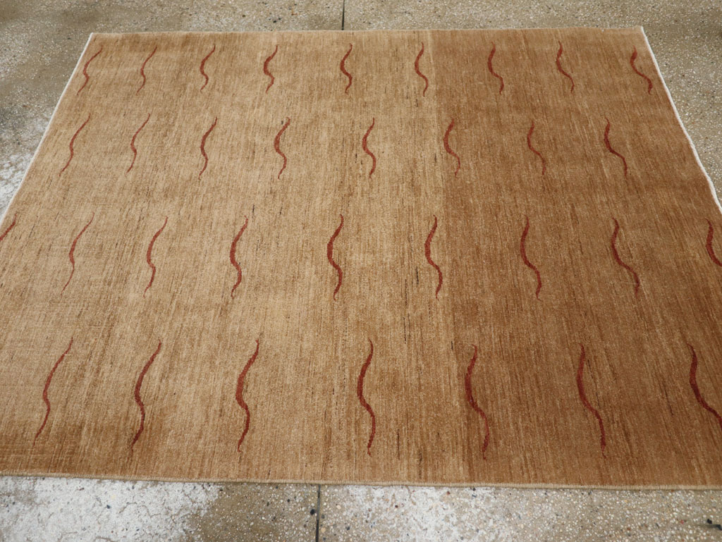 Modernist Persian Tabriz Rug, No.17509 - Staging