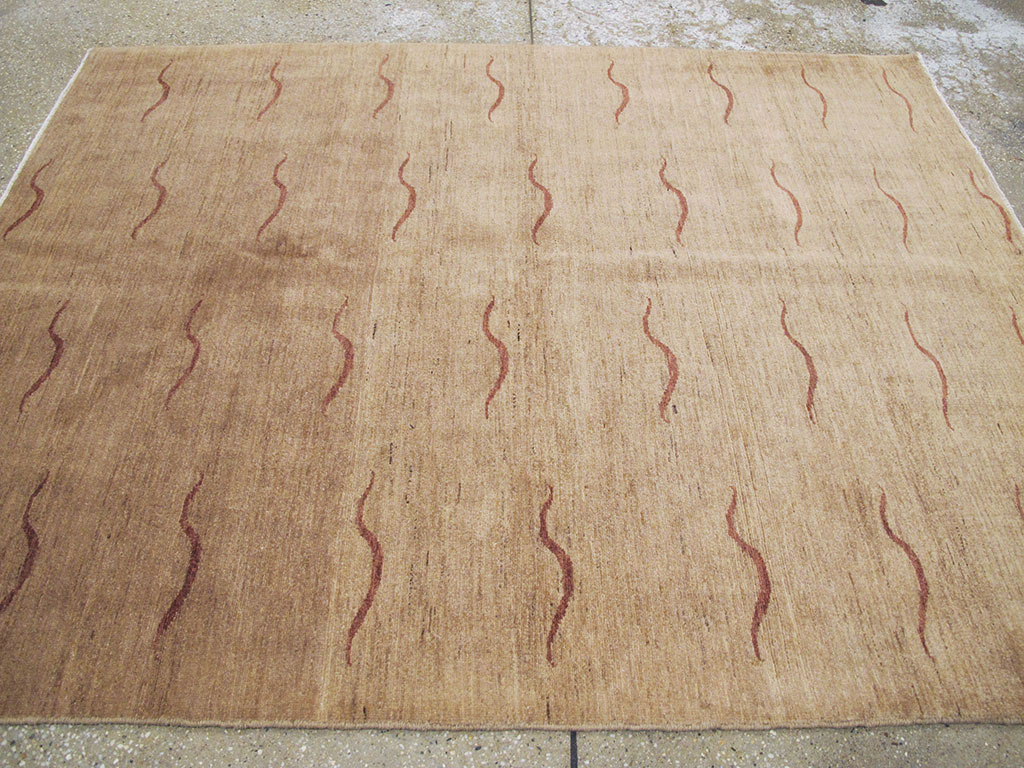 Modernist Persian Tabriz Rug, No.17509 - Staging