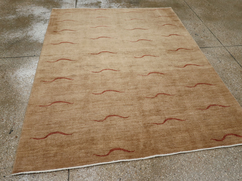 Modernist Persian Tabriz Rug, No.17509 - Staging